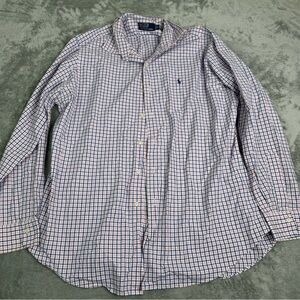 Polo by Ralph Lauren Blue and Red Checkered Casual Button Down Shirt